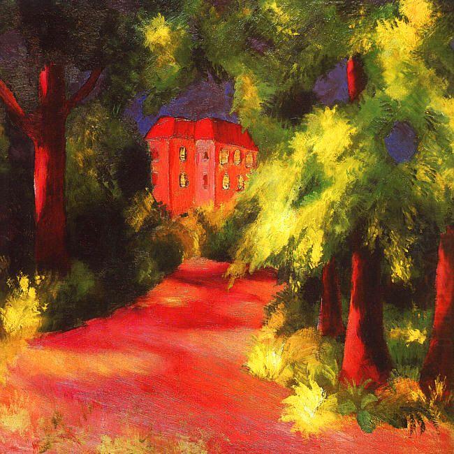 August Macke Red House in a Park